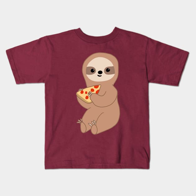 Pizza Sloth Kids T-Shirt by bluecrown